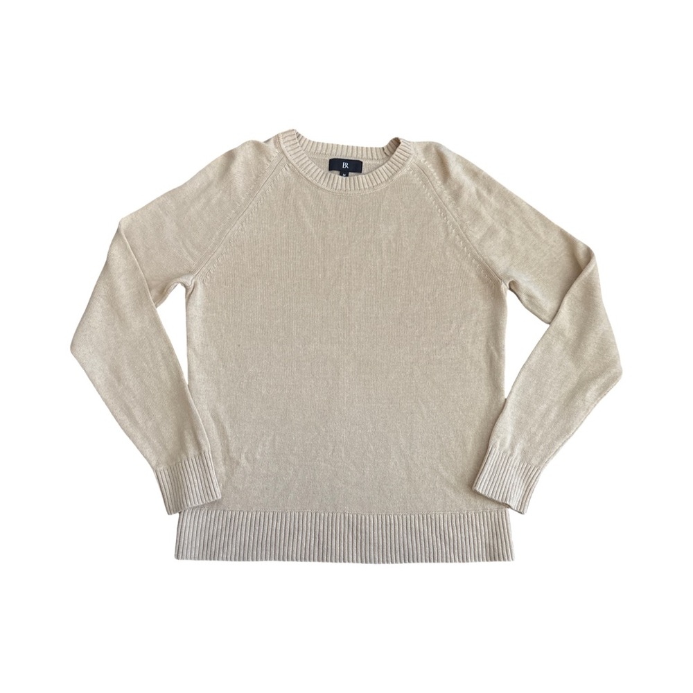 Banana Republic Men's Cream Crewneck Pullover Sweater